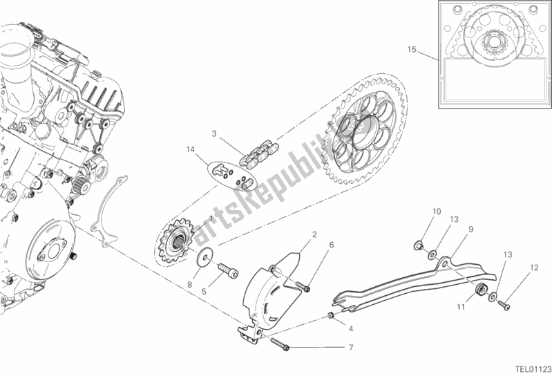 All parts for the Front Sprocket - Chain of the Ducati Superbike Panigale V4 S Thailand 1100 2019